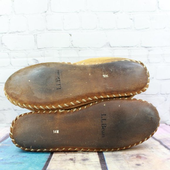 LL Bean Shearling Lined Wicked Good Moc Size 14 M - Picture 9 of 9